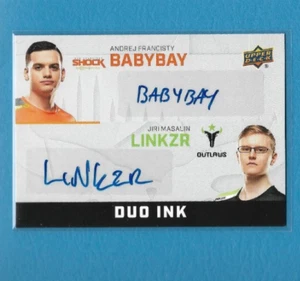 2019 Upper Deck Duo Ink AUTO Babybay/Jiri Masalin Linkzr Overwatch Gaming #DI-MF - Picture 1 of 2