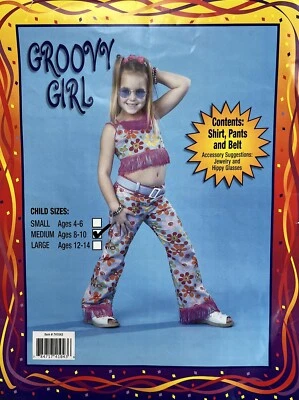 Disfraz de Halloween para niño Groovy Girl años 60 campana hippie parte inferior flor elegante Foto 1 de 2