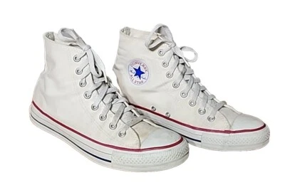 Vintage Converse Chuck Taylor All Star High Top White/Ivory Made in USA SZ 8.5 - Image 1 of 4