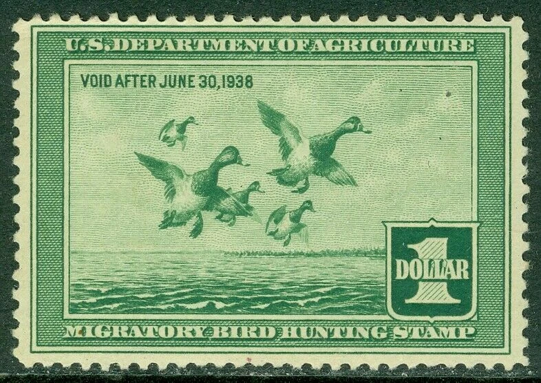 RW4 1937 Federal Duck Stamp F-VF OGLH No Faults-EX SCAN-Sunday Special-Offer? - Image 1 of 1