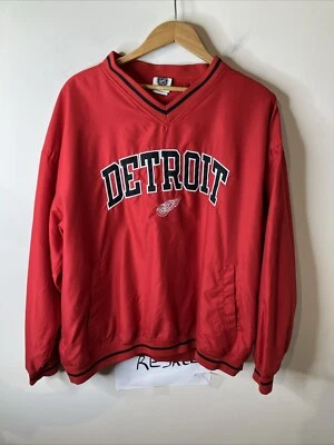 Detroit Red Wings Windbreaker Pullover V Neck Mens XL NHL Hockey Y2K - Image 1 of 4