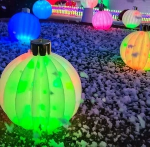 Winter Lane 18" RGB Holiday Twinkling Foldable Orb with Toppers-NEW - Picture 1 of 12