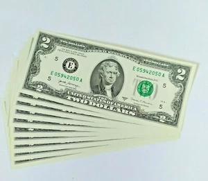 Lote de 10 billetes de $2 DLLS 2017 SIN CIRCULAR y en número consecutivo #2 - Imagen 1 de 1