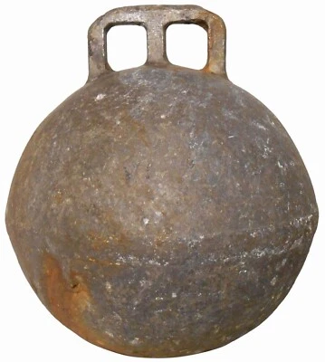 BOYA DE PESCA RARA BOLA DE PLOMO HUECA ANTIGUA PRIMITIVA AMERICANA DE FINALES DEL SIGLO XIX Foto 1 de 4