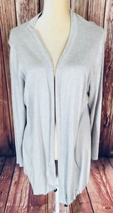 Women’s 1X Sweater Cardigan Tribekka 44 Beige Lightweight Knit Open Front Soft  - Picture 1 of 11