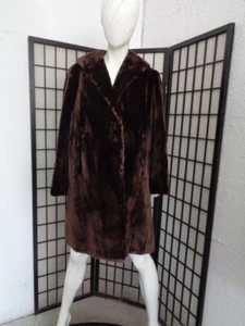EXCELENTE CHAQUETA ABRIGO DE PIEL DE CASTOR ÁRTICO MARRÓN ESQUILADO MUJER MUJER TALLA 8 MEDIANA - Imagen 1 de 1