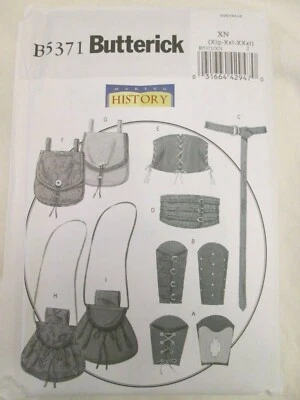 Butterick 5271 Wrist Bracers Corset Belt Pouches Pattern Mens Misses XL-XXXL UC - Image 1 of 2