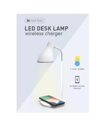 White Desk Lamp, LED Desk Lamp with Wireless Charger, USB Charging Port - Image 1 of 4
