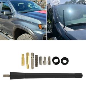 7inches Universal Car Antenna Carbon Fiber Radio FM Antena Black Kit w/ Screws - Picture 1 of 9