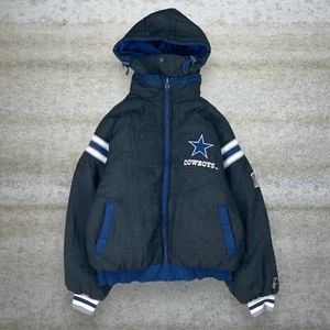 Vintage Dallas Cowboys Puffer Jacket XL Pro Player Reversible Insulated 90s - Picture 1 of 12
