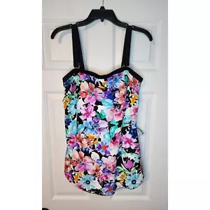 Maxine Of Hollywood Women's Floral One Piece Swim Suit Size 16 - Picture 1 of 7