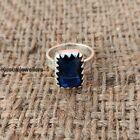 Indian Blue Sapphire Ring 925 Sterling Silver Handmade Prong Ring All Size KS27