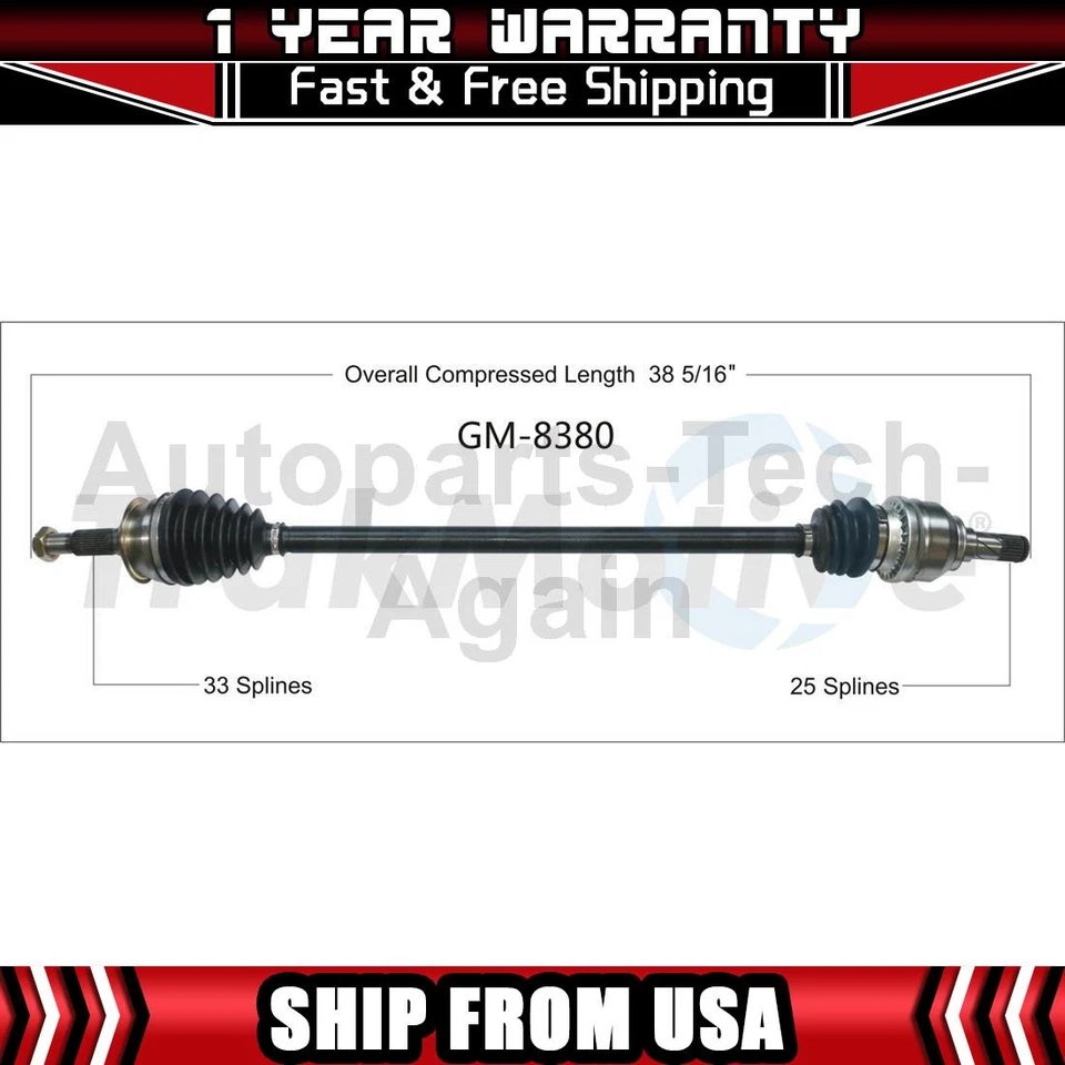 1 eje CV delantero derecho Trakmotive para Chevrolet Cruze 2016-2018 Foto 1 de 1