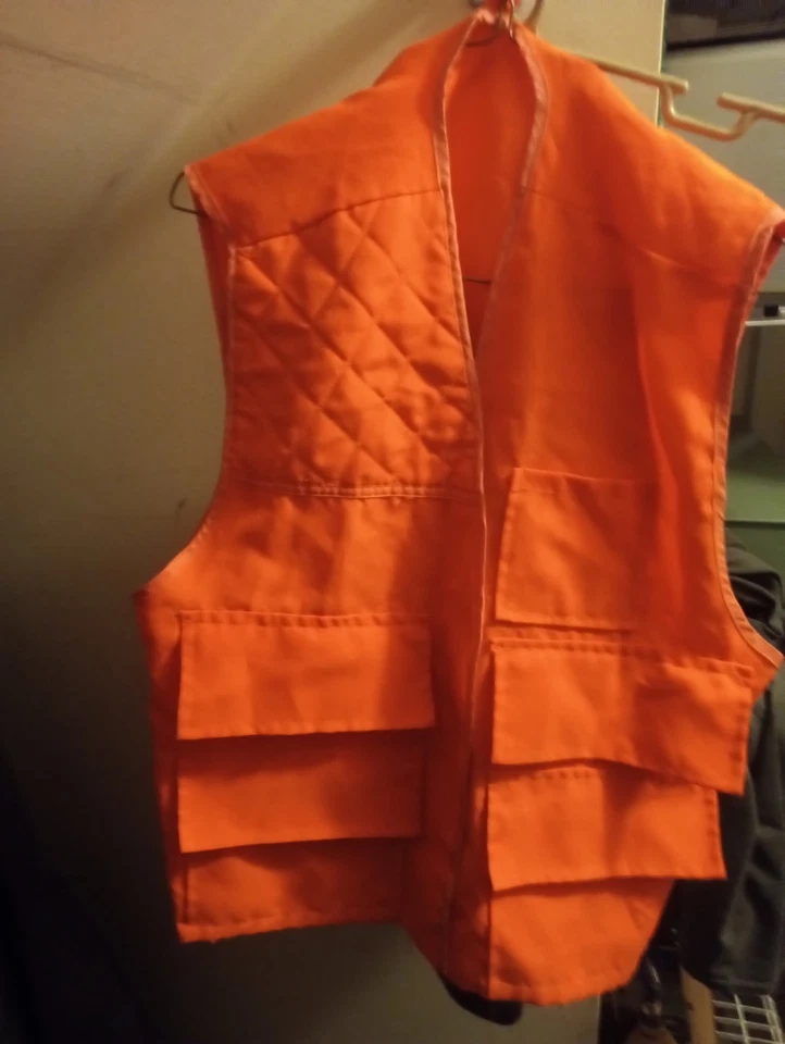 Vintage Duck Bay Vest Adult Orange Large Mens Blaze Button Shooting Hunting - Image 1 of 1