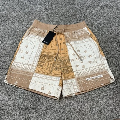 True Religion Men's Size M Porcini Paisley Bandana Jogger Short NWT - Image 1 of 3