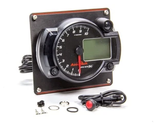 Longacre Tach 4in Data Logging Blk w/Blk Alum Panel 52-44479 - Picture 1 of 3