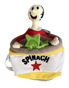Olive Oyl Popeye Backpack Bag Purse Plush Stuffed Spinach Can Vintage Y2K New - Picture 1 of 5