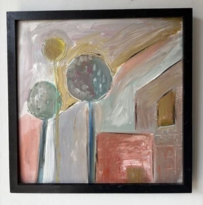 Original Mid Century Swedish Abstract Modernist Style Oil On Board Painting - Picture 1 of 7