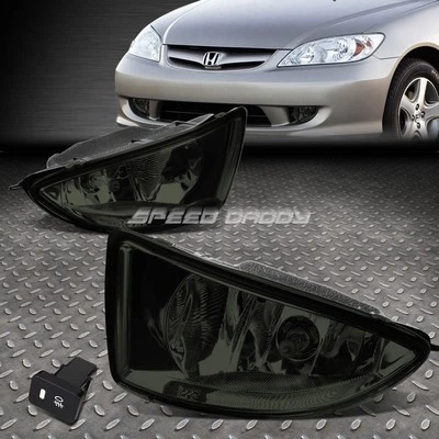 PARA 04-05 HONDA CIVIC 2/4 puertas LENTE AHUMADA PARACHOQUES LUCES ANTINIEBLA CONDUCCIÓN CON INTERRUPTOR Foto 1 de 4