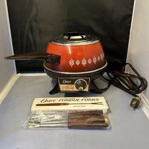 Vintage Oster 681 FLAME Electric Fondue Set - Nice With Box - Picture 1 of 12