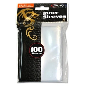 (100 Pack) BCW Standard Inner Card Sleeves 64x89mm MTG Pokemon - Picture 1 of 1