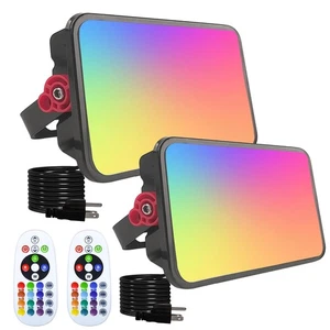 2 Pack 50W RGB Flood Light, RGB Color Changing Floodlight, Smart RGB Floodlig... - Picture 1 of 7