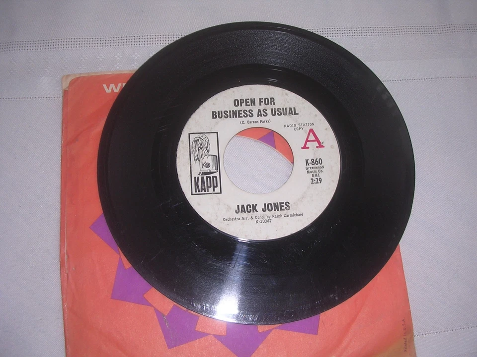 Jack Jones Promo 45 RPM Revord On Kapp - Image 1 of 1