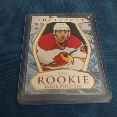 23-24 UD Artifacts - Rookies Red Material #197 Jakob Pelletier /599 (MEM, RC) - Image 1 of 3