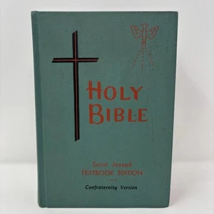 Holy Bible Saint Joseph Textbook Edition VINTAGE 1963 Confraternity Hardcover - Foto 1 di 15