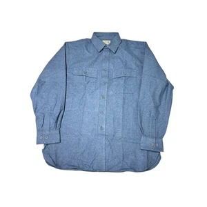 LL Bean Men's Medium Regular Blue 100% Cotton Flannel Long Sleeve Pocket Shirt - Picture 1 of 8