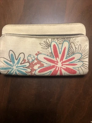 Cartera sin asas organizadora de lona floral Thirty One natural Daisy Craze Foto 1 de 4