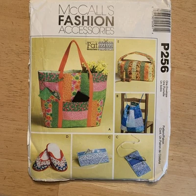 McCall's Fashion Accessories # P256, Bag Slippers Coin Purse Tote UNCUT Pattern - Image 1 of 4
