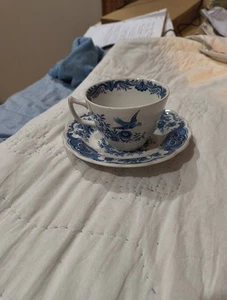 6 Ridgway Windsor Blue Cups and Saucers Staffordshire England Transferware - Picture 1 of 7