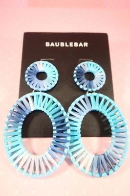 Pendientes colgantes Baublebar azul ombre mini Kiera rafia envolvente cuelga grande 3" Foto 1 de 3