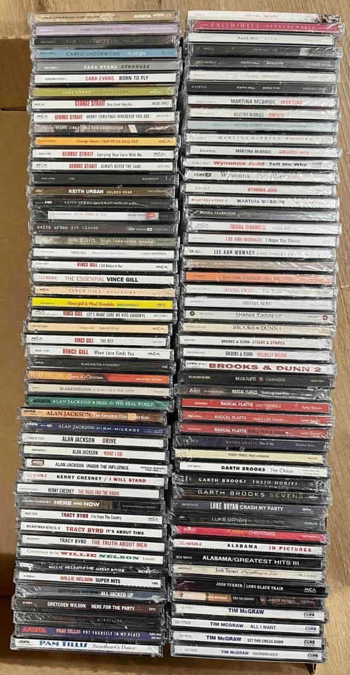 BRAND NEW SEALED 100 COUNTRY CD LOT – MANY IMPERFECTIONS CASE CRACKS PROMO MARKS Foto 1 de 4