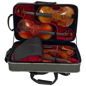 D'Luca Wooden Quad 4/4 Violin Case - Picture 1 of 5