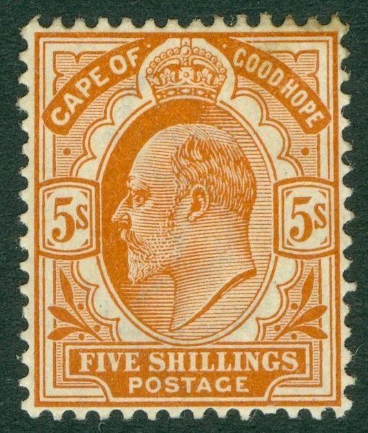 SG 78 Cabo de Buena Esperanza 1902-04. 5/- marrón-naranja. CAT £160 sin montar como nuevo Foto 1 de 1