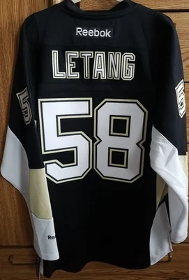 Camiseta deportiva Kris Letang #58 Pittsburgh Penguins negra Reebok Premier Home para hombre XL nueva Foto 1 de 4