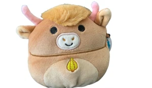 Squishmallows 4,5 Zoll Calton die braune Highlandkuh Kellytoy Squishmallow Plüsch NEU - Bild 1 von 2