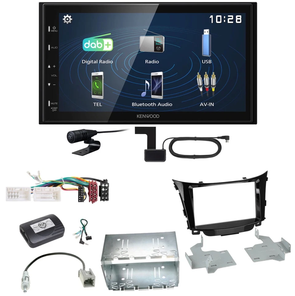 Kenwood DMX129DAB DAB+ Bluetooth USB Einbauset für Hyundai i30 GD GDH - Bild 1 von 1