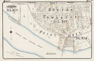 1912 CHAS. GOAD VANCOUVER CANADA EBURNE STATION SEA ISLAND TO RIVER RD ATLAS MAP - Picture 1 of 2
