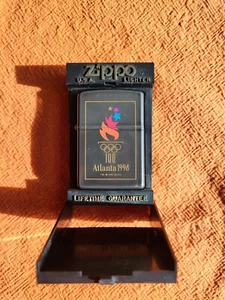1996 Atlanta Olympic Zippo Lighter Silverplate Unfired in Original Box - Picture 1 of 5