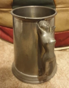 Art Deco Nackte Dame Henkel Krug Englisch Zinn Made In England BPC Mark - Bild 1 von 9