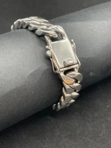 Mens 925 Sterling Silver 100g Chunky Curb Link Bracelet (New) - Picture 1 of 8