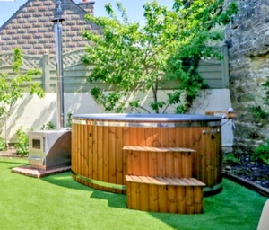 Wooden Fiberglass/ Acrylic Wood fired hot tub, wood burning, firewood hot tub - Picture 1 of 13