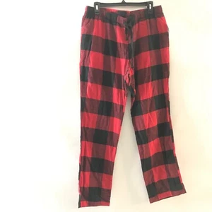 Old Navy Women Size L Flannel Pajama Pants Red & Black Plaid Sleepwear PJ Lounge - Picture 1 of 5
