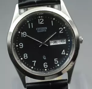 Reloj Hombre Citizen CQ 6100-S96389 Cuarzo Negro 35mm Vintage 1992 con Baterí... - Imagen 1 de 10