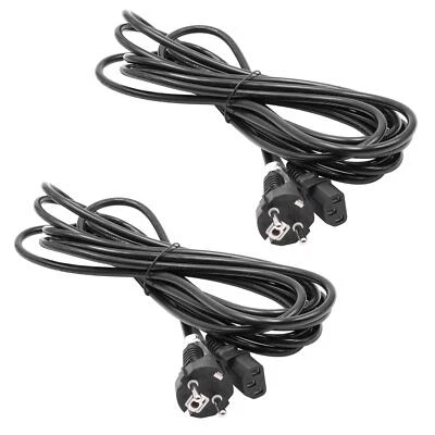 2 Stromkabel C13 Buchse für Kaltgeräte Stecker PC Monitor Drucker 5m - Bild 1 von 2