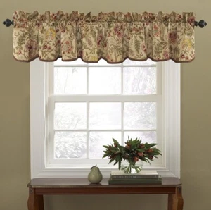 VESTIDO IMPERIAL Waverly Cenefa Vieira Ribete Grimp Algodón Floral Beige Antiguo Nuevo en caja - Imagen 1 de 7