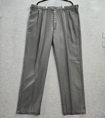 Haggar Men Pants 40WX34L Gray Dress Cool Pleated 33" Inseam NWT - Image 1 of 4